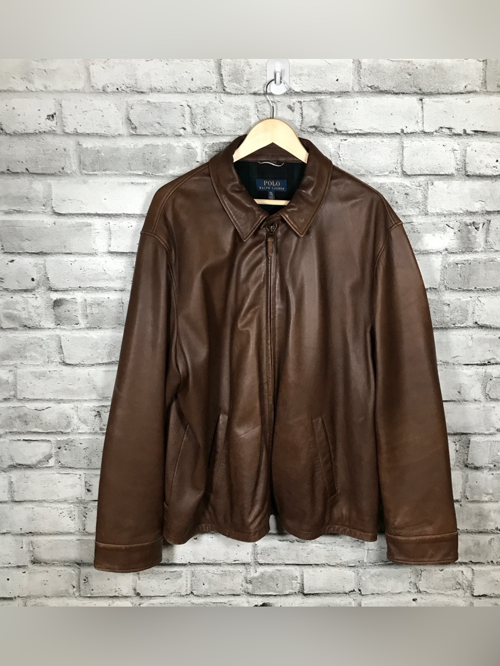Polo by Ralph Lauren Brown Leather Bomber Jacket